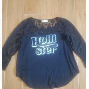 Hollister Black Lace Top Shirt